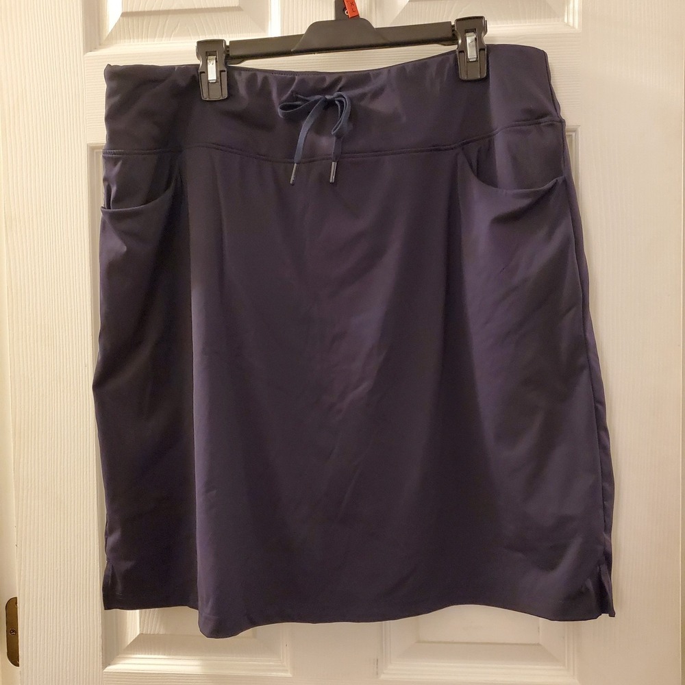 Santiny sz XXXL blue athletic midi skirt shorts under pockets athleisure casual